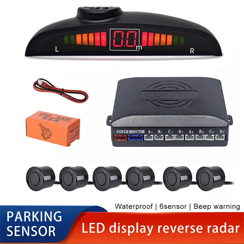Car LED Parking Sensor Kit 6 Sensors 22mm Reverse Radar Sound Alert Indicator System Voice alarm Reverse Radar
Car LED Parking Sensor Kit 6 Sensors 22mm Reverse Radar Sound Alert Indicator System Voice alarm Reverse Radar