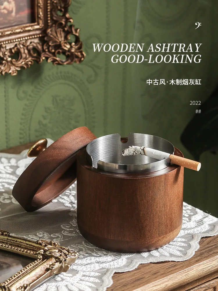 Vintage solid wood ashtray light luxury with cover fly ash prevention living room home office ashtray creative senior
Vintage solid wood ashtray light luxury with cover fly ash prevention living room home office ashtray creative senior