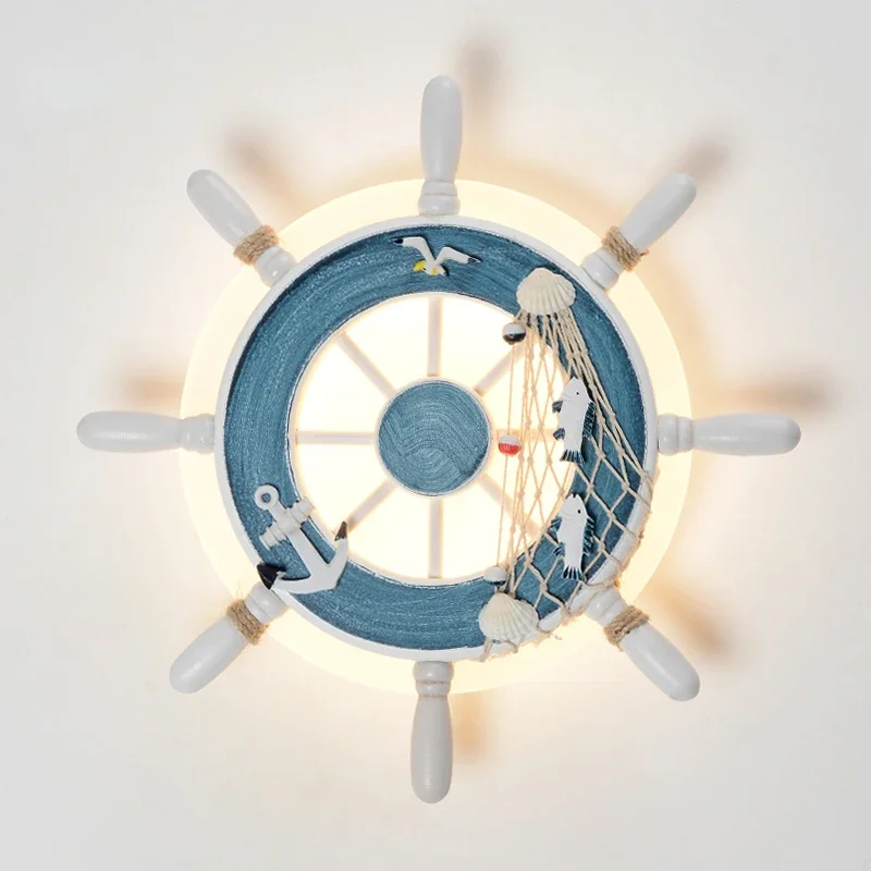 Nordic Mediterranean Rudder Beside Children Bedroom Wall Lamp Parlor Modern Creative Background Decroation Wall Led WF925
Nordic Mediterranean Rudder Beside Children Bedroom Wall Lamp Parlor Modern Creative Background Decroation Wall Led WF925