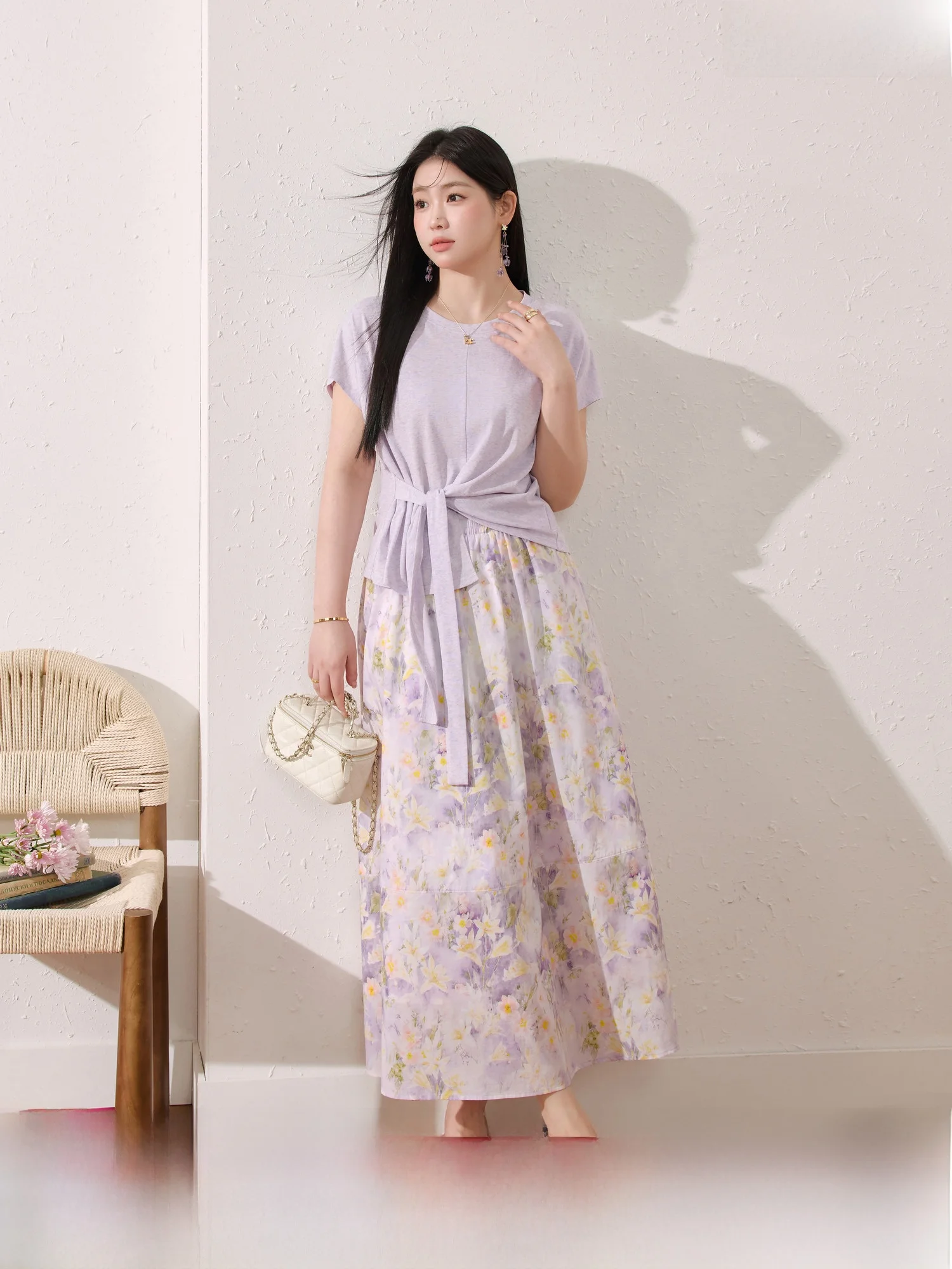 Large Size Women's Fashion Set Blue Language Midi Skirt Floral T-Shirt Purple Color Commute Style Slim Fit Cotton Polyester B...
Large Size Women's Fashion Set Blue Language Midi Skirt Floral T-Shirt Purple Color Commute Style Slim Fit Cotton Polyester B...