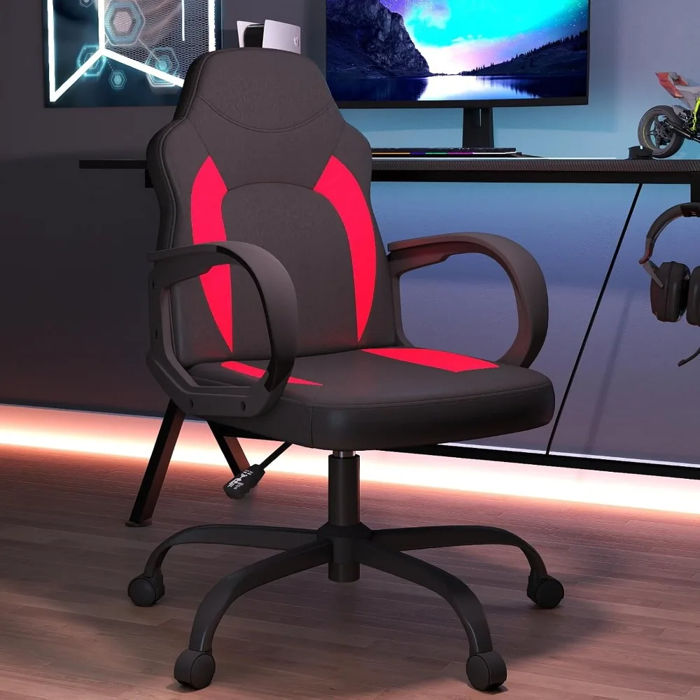 Ergonomic Gaming Chair with Lumbar Support, Adjustable Height and Swivel Wheels for Home and Office Use
Ergonomic Gaming Chair with Lumbar Support, Adjustable Height and Swivel Wheels for Home and Office Use