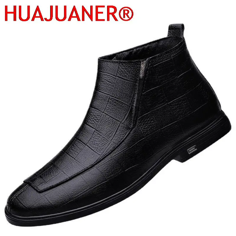 New Men Shoes Genuine Leather Winter Super Keep Warm Business Leather Shoes Luxury Formal Dress Men's Chelsea Boots Casual Shoes
New Men Shoes Genuine Leather Winter Super Keep Warm Business Leather Shoes Luxury Formal Dress Men's Chelsea Boots Casual Shoes