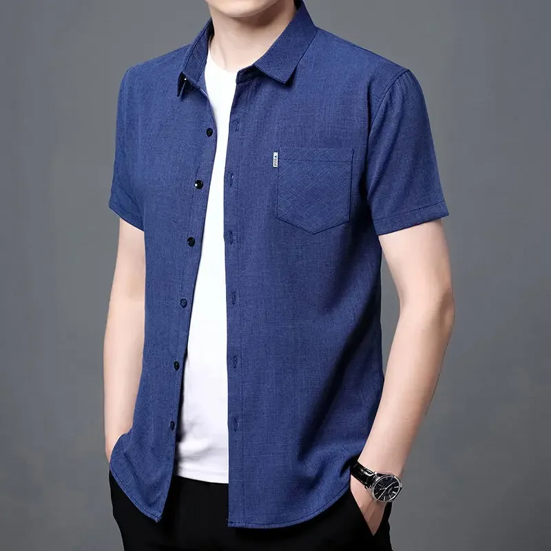 Men's Shirt with Pocket Green Plain Short Sleeve Red Linen and Cotton Casual Button Up Normal Elegant Korean Style Male Shirts
Men's Shirt with Pocket Green Plain Short Sleeve Red Linen and Cotton Casual Button Up Normal Elegant Korean Style Male Shirts
