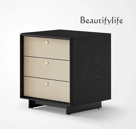 Black White Oak Solid Wood Leather Bedside Table Bedroom Italian Minimalist Modern Minimalist
Black White Oak Solid Wood Leather Bedside Table Bedroom Italian Minimalist Modern Minimalist
