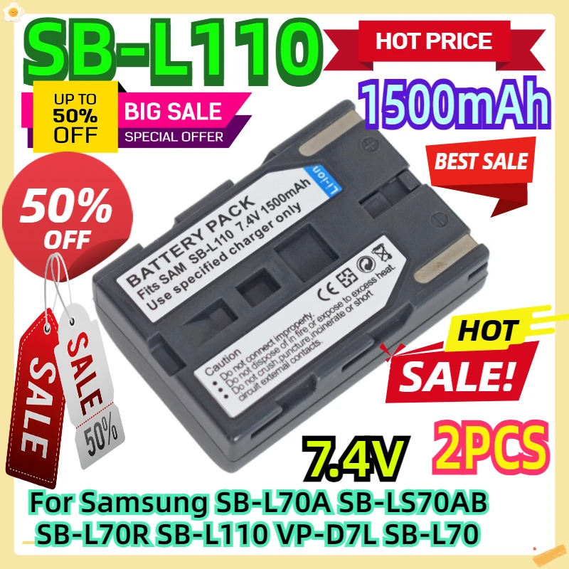 For Samsung SB-L70A SB-LS70AB SB-L70R SB-L110 VP-D7L SB-L70 2pcs
For Samsung SB-L70A SB-LS70AB SB-L70R SB-L110 VP-D7L SB-L70 2pcs