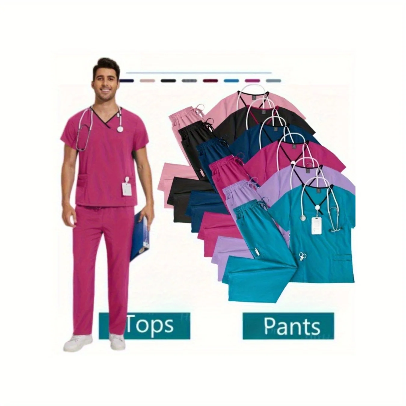 Working Scrubs Set Scrubs Uniform Top+Pants Workwear Surgery Suits Beauty SPA Uniforms 2 Pieces
Working Scrubs Set Scrubs Uniform Top+Pants Workwear Surgery Suits Beauty SPA Uniforms 2 Pieces