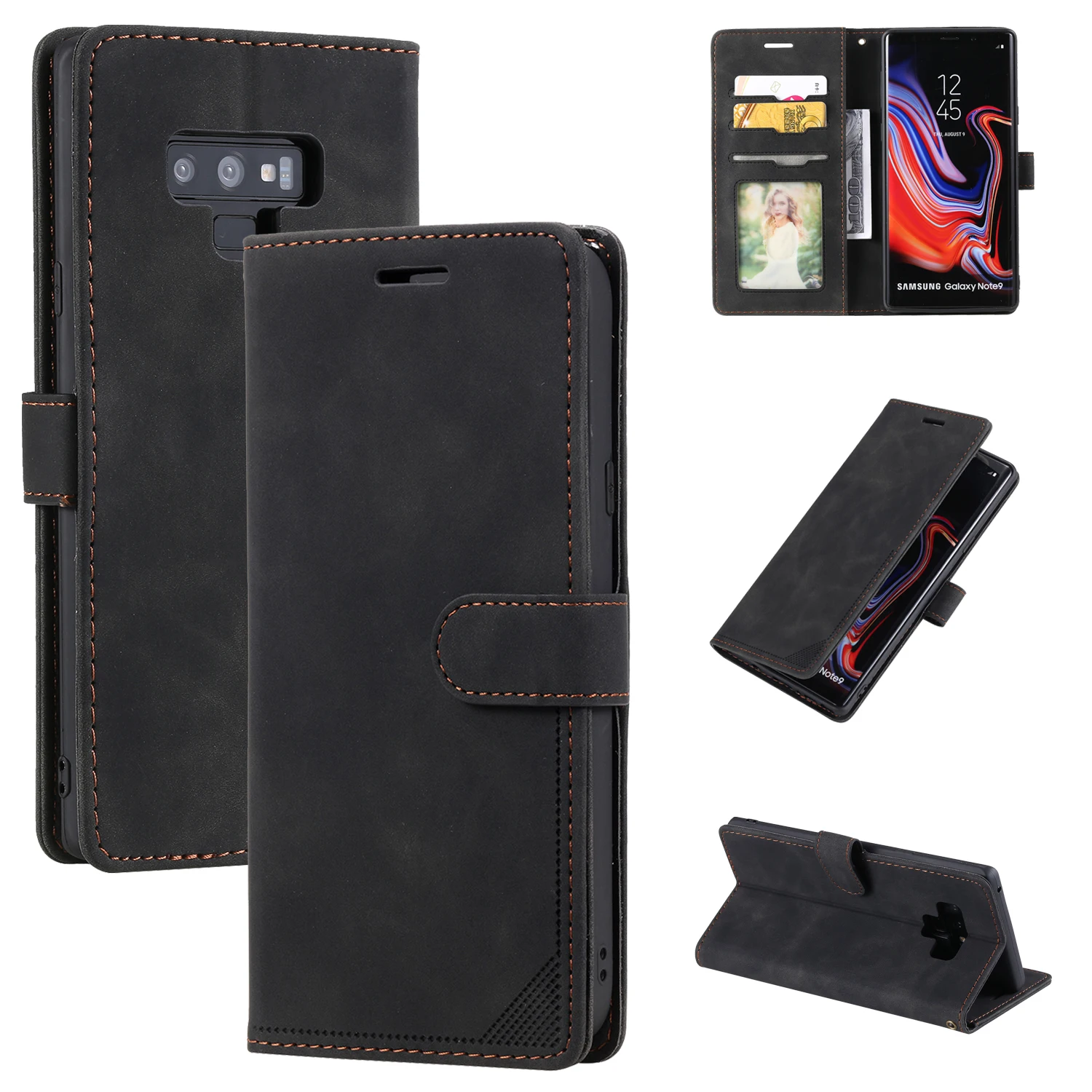 For Samsung Galaxy Note 9 phone case retro business card flip cover protector leather case soft case
For Samsung Galaxy Note 9 phone case retro business card flip cover protector leather case soft case