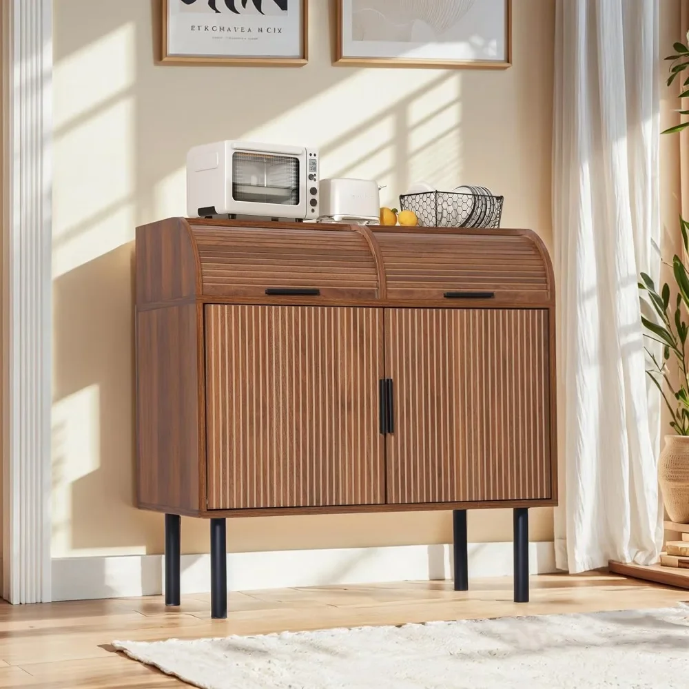 with Tambour Sliding Drawer, Mid-Century Wood Storage Sideboard for Living Room, Dining Room, Kitchen
with Tambour Sliding Drawer, Mid-Century Wood Storage Sideboard for Living Room, Dining Room, Kitchen