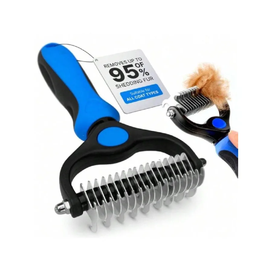 【New Arrival】Pet Dematting Comb, Double-Sided Undercoat Rake with Ergonomic Handle for Dogs Cats
【New Arrival】Pet Dematting Comb, Double-Sided Undercoat Rake with Ergonomic Handle for Dogs Cats