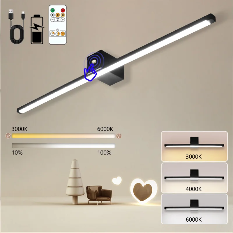 6000mAh Rechargeable Battery LED Wall Lamps for Wall Wireless Picture Lights with Controller Cordless Dimmable Wall Sconce
6000mAh Rechargeable Battery LED Wall Lamps for Wall Wireless Picture Lights with Controller Cordless Dimmable Wall Sconce