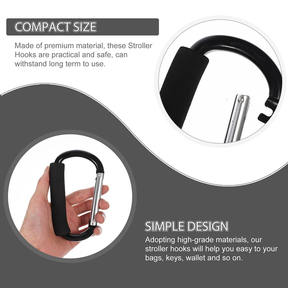 3pcs Stroller Hooks Durable Aluminum Alloy Shopping Bag for Carts Bikes Strollers Wheelchairs Dog Leashes Large
3pcs Stroller Hooks Durable Aluminum Alloy Shopping Bag for Carts Bikes Strollers Wheelchairs Dog Leashes Large