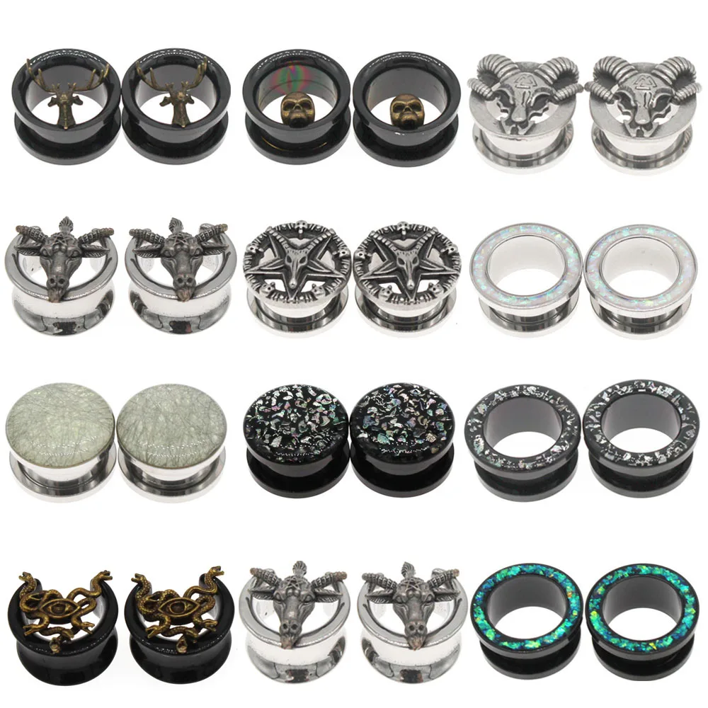 Miqiao 1 Pair 316l Surgical Steel Star Sheep Ear Flesh Tunnel Plug Ear Expander 6-25mm Ear Gauges Body Jewelry Piercing
Miqiao 1 Pair 316l Surgical Steel Star Sheep Ear Flesh Tunnel Plug Ear Expander 6-25mm Ear Gauges Body Jewelry Piercing