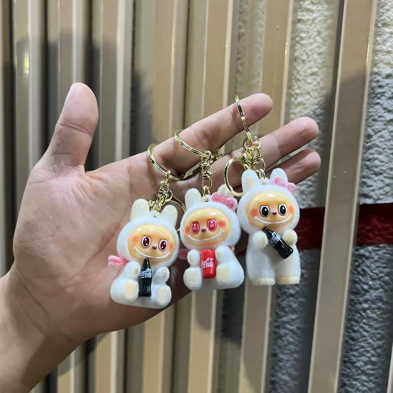Cartoon Labubu keychain kawaii doll small bell bag charm exquisite car key chain accessories Children's Day gift
Cartoon Labubu keychain kawaii doll small bell bag charm exquisite car key chain accessories Children's Day gift