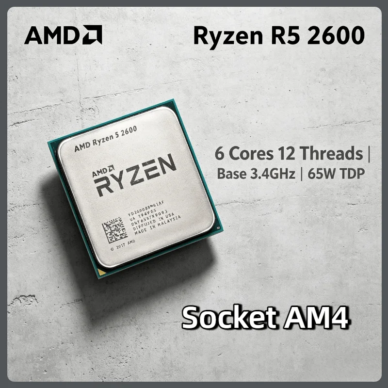 Original AMD Ryzen 5 2600 6 Core 12 Thread CPU 3.4GHz Base 3.9GHz Boost 65W AM4 Desktop Processor for Gaming Office
Original AMD Ryzen 5 2600 6 Core 12 Thread CPU 3.4GHz Base 3.9GHz Boost 65W AM4 Desktop Processor for Gaming Office