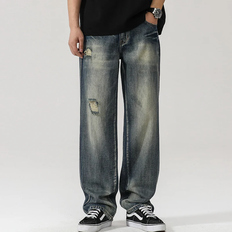 2025 Autumn Men's Jeans Loose-Fit Straight-Leg Casual Draped Bell Bottoms American Style Vintage Ripped Trendy Streetwear
2025 Autumn Men's Jeans Loose-Fit Straight-Leg Casual Draped Bell Bottoms American Style Vintage Ripped Trendy Streetwear