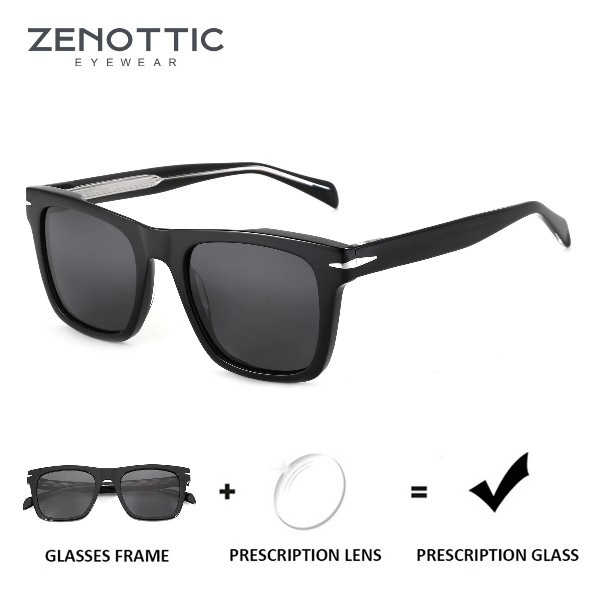 ZENOTTIC (M Size) Trendy Square Polarized Prescription Sunglasses For Men Acetate UV400 Progressive Optical Sun Glasses
ZENOTTIC (M Size) Trendy Square Polarized Prescription Sunglasses For Men Acetate UV400 Progressive Optical Sun Glasses