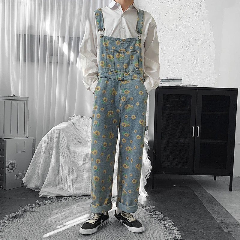 Trendy Pockets Overalls Streetwear Jumpsuits Men Fashion Floral Print Stylish Denim Pants Suspender Jumpsuit Male Jeans Romper
Trendy Pockets Overalls Streetwear Jumpsuits Men Fashion Floral Print Stylish Denim Pants Suspender Jumpsuit Male Jeans Romper