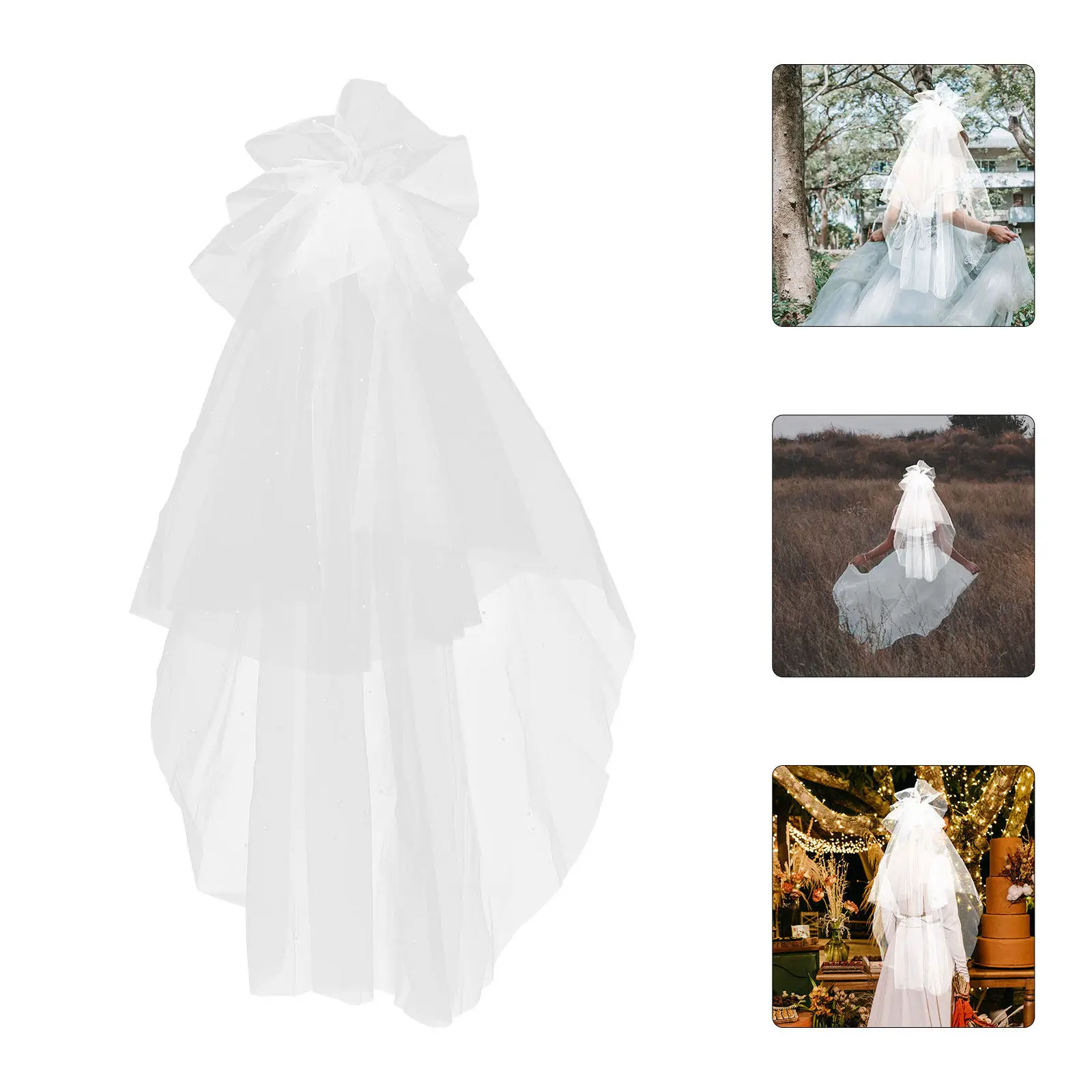Bridal Veil 4-Tier Imitation Pearl Rhinestone Bride Wedding Accessory White Elegant Bride Veil White Veils for Brides
Bridal Veil 4-Tier Imitation Pearl Rhinestone Bride Wedding Accessory White Elegant Bride Veil White Veils for Brides