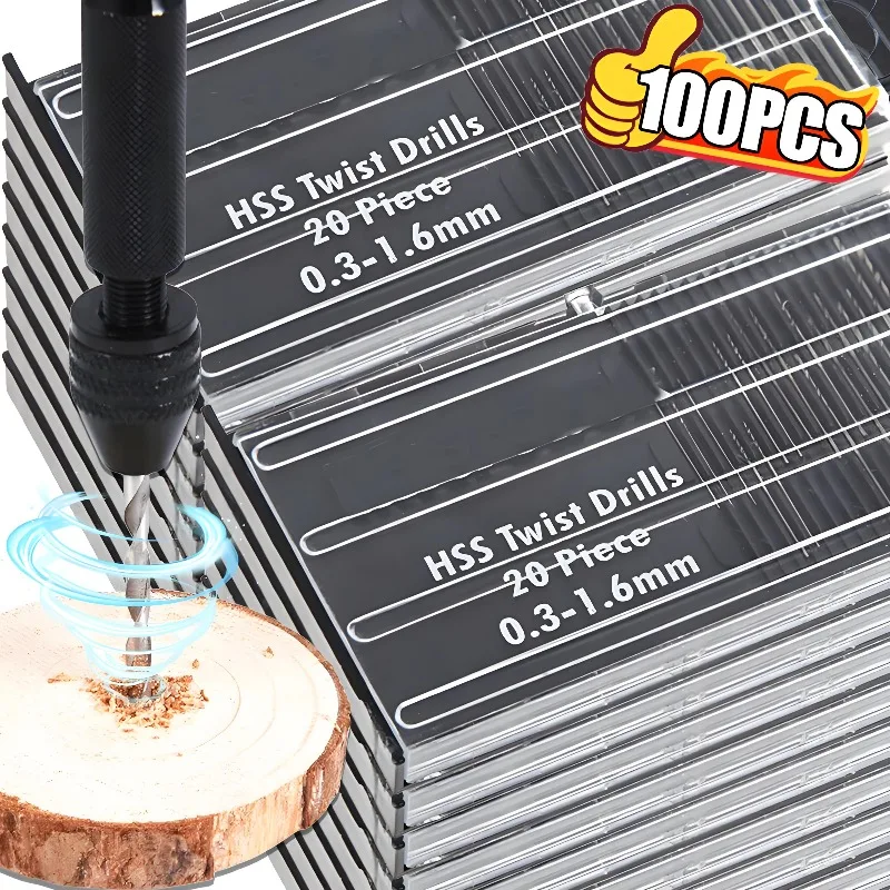 20/100pcs 0.3-1.6mm Spiral Drill Bit Mini Drill HSS Bit for Metal Woodworking Plastic Jewelry Crafts Precision Twist Drill Tools
20/100pcs 0.3-1.6mm Spiral Drill Bit Mini Drill HSS Bit for Metal Woodworking Plastic Jewelry Crafts Precision Twist Drill Tools