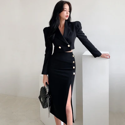 Spring Fashion Women's Career Suit Set High Waist Blouse And Half Skirt Two-Piece Suit Elegant Slimming Workwear Ensemble
Spring Fashion Women's Career Suit Set High Waist Blouse And Half Skirt Two-Piece Suit Elegant Slimming Workwear Ensemble