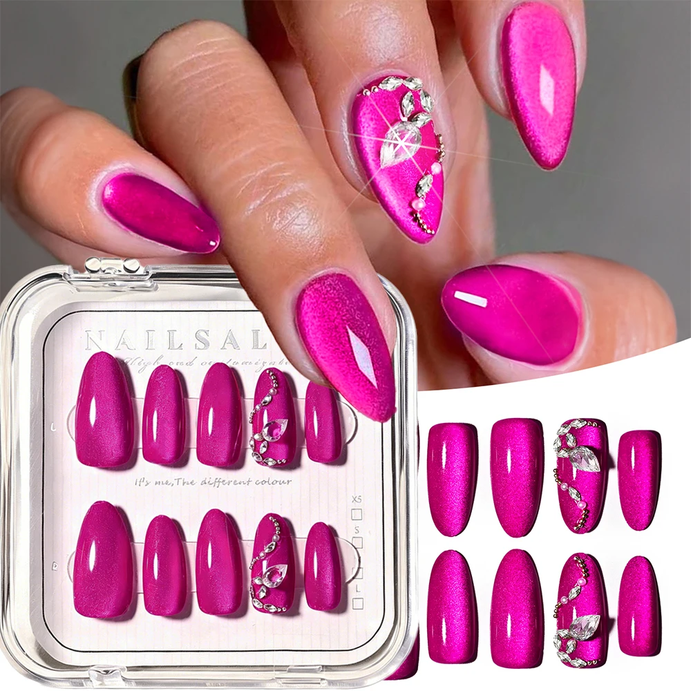 10Pcs Pitaya Color Cat's Eye Almond Fake Nails Glossy Acrylic Rose Pink Cat Eyes Press On Nails Full Cover False Nails Patches#-
10Pcs Pitaya Color Cat's Eye Almond Fake Nails Glossy Acrylic Rose Pink Cat Eyes Press On Nails Full Cover False Nails Patches#-