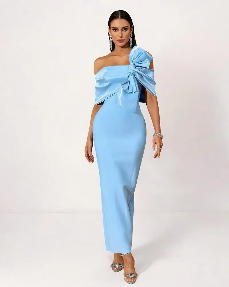 Gowns Customized Elegant Women's Evening For Occasions Column Big Bow Ankle length Off-the-shoulder Prom Satin Zipper Party
Gowns Customized Elegant Women's Evening For Occasions Column Big Bow Ankle length Off-the-shoulder Prom Satin Zipper Party