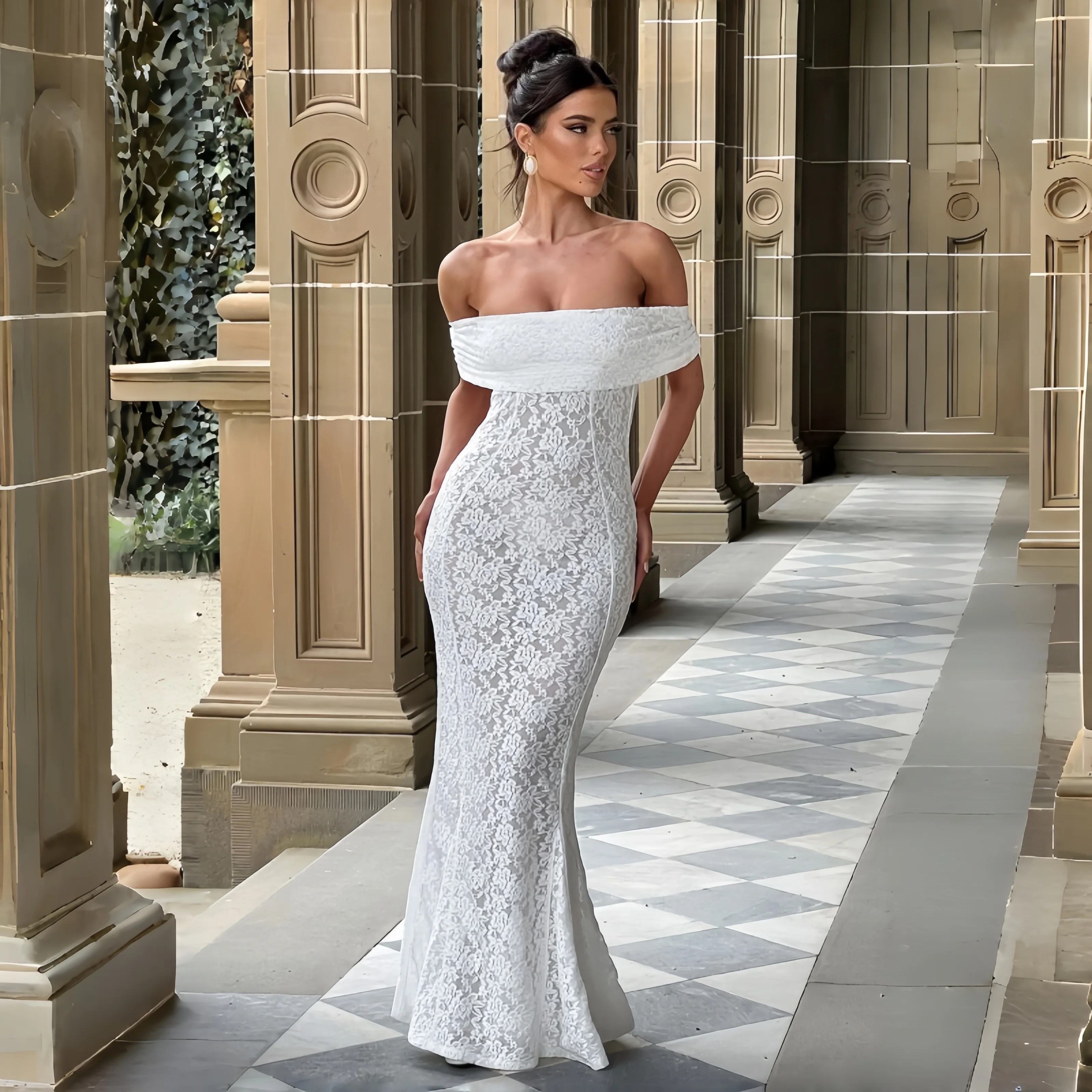 New White Lace Shoulder Mermaid Maxi Dress Elegant Backless Bodycon Evening Gown Sleeveless Formal Party Dress Wedding Guest Pro
New White Lace Shoulder Mermaid Maxi Dress Elegant Backless Bodycon Evening Gown Sleeveless Formal Party Dress Wedding Guest Pro