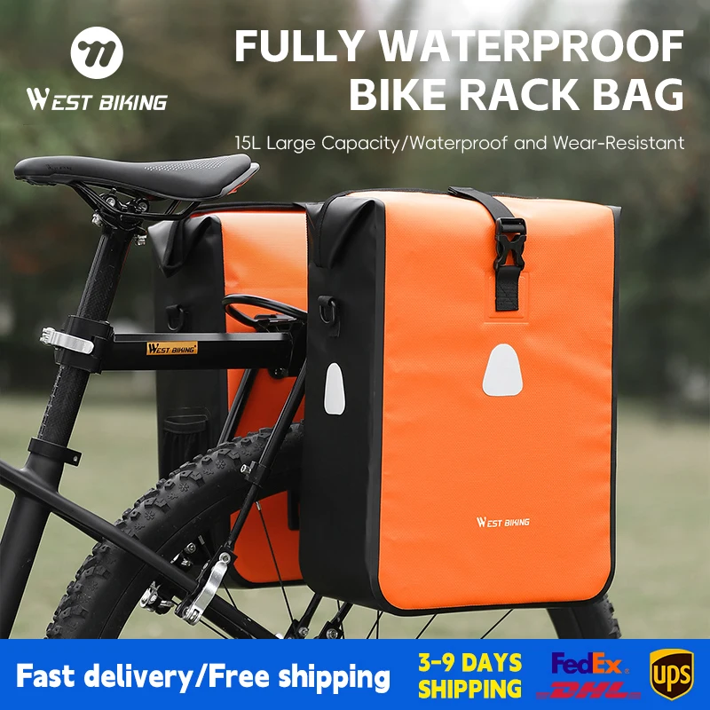 WEST BIKING 15L Large Capacity Bicycle Rear Rack Pannier Bag Fully Waterproof Bike Bags Cycling Cargo Bag Shoulder Bag Bikepack
WEST BIKING 15L Large Capacity Bicycle Rear Rack Pannier Bag Fully Waterproof Bike Bags Cycling Cargo Bag Shoulder Bag Bikepack