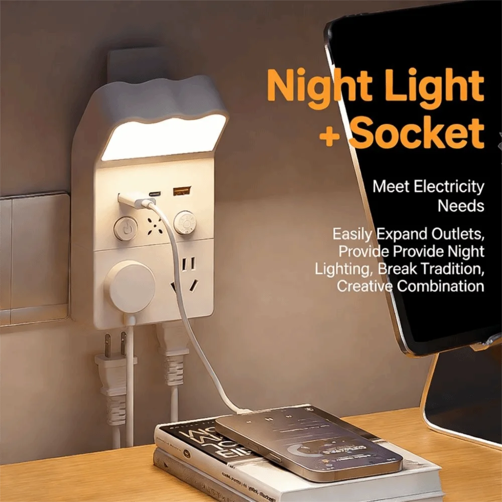 Универсальный ночник-адаптер для розетки: 1 порт Type-C и 2 порта USB-A, 3 уровня регулировки яркости, настенный светильник с защитой для глаз
Универсальный ночник-адаптер для розетки: 1 порт Type-C и 2 порта USB-A, 3 уровня регулировки яркости, настенный светильник с защитой для глаз