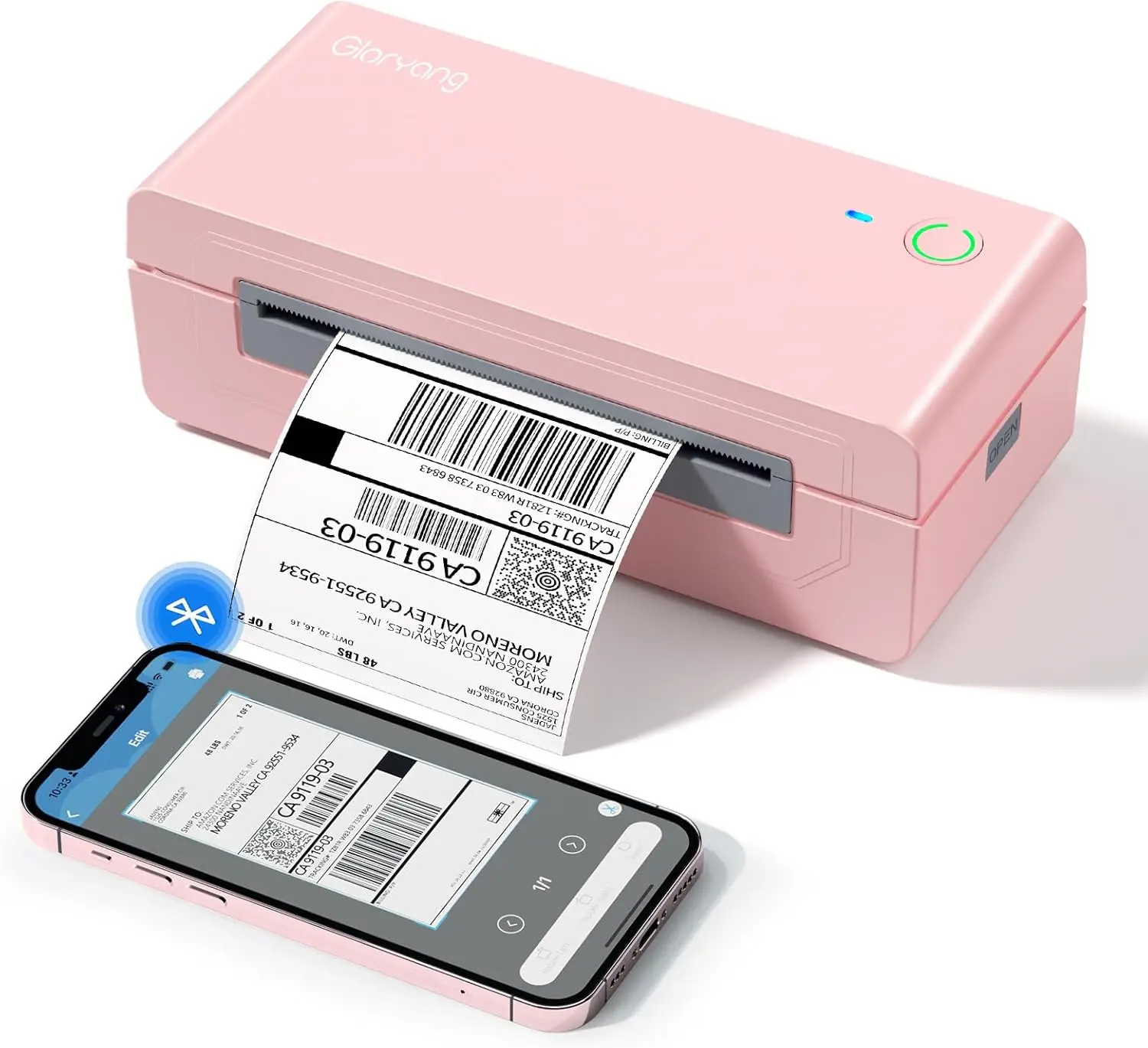 Bluetooth Thermal Shipping Label Printer 4x6, Wireless Inkless Label Machine for iOS Android Laptop, Small Business, Compatible with UPS Shopify Pink
Bluetooth Thermal Shipping Label Printer 4x6, Wireless Inkless Label Machine for iOS Android Laptop, Small Business, Compatible with UPS Shopify Pink