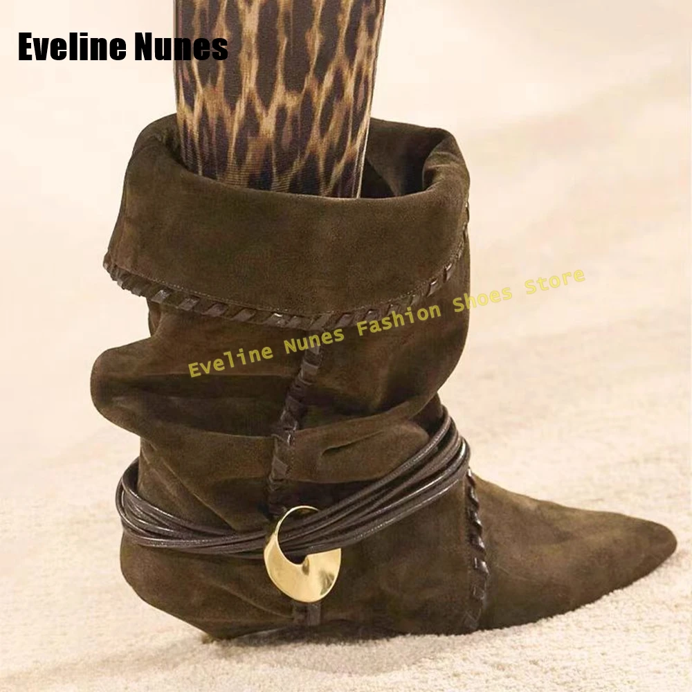 Metal Decoration Pleated Retro Slouch Boots Pointed Toe Kitten Heel Western Cowboy Style Women Sleeve Boots Pull On 2025 Newest
Metal Decoration Pleated Retro Slouch Boots Pointed Toe Kitten Heel Western Cowboy Style Women Sleeve Boots Pull On 2025 Newest