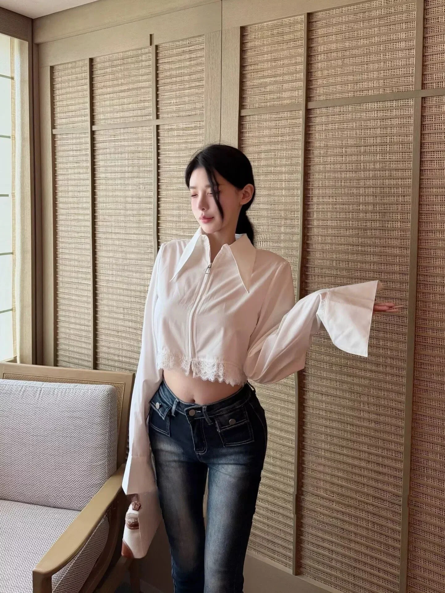 Washed Blue Jeans High Waist Slim Fit Women's Style Pocket Detail Cotton Stretch Denim Short Nine Points Pants
Washed Blue Jeans High Waist Slim Fit Women's Style Pocket Detail Cotton Stretch Denim Short Nine Points Pants