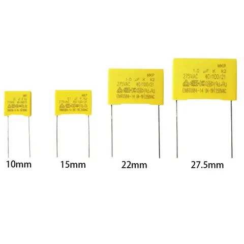 10PCS 275VAC Kondensator z folii polipropylenowej X2 0.01 0.1 0.15 0.022 0.22 0.33 0.47 0.56 0.68 1.2uf 104K 1uf Kondensator korekcyjny