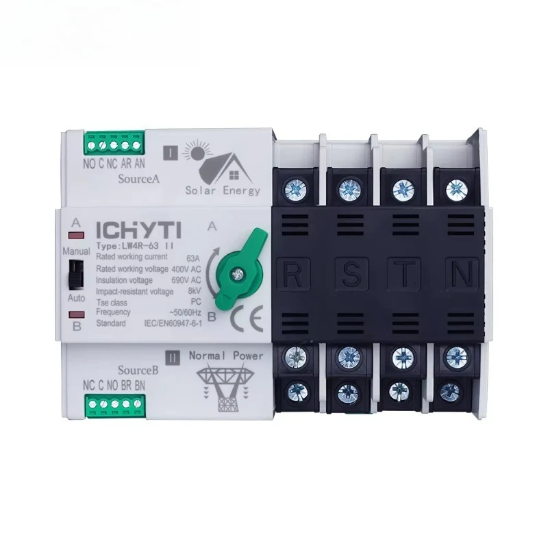 Dual Power 2/3/4 Pole Electronic 2 Phase Automatic 220V Transfer Switch
Dual Power 2/3/4 Pole Electronic 2 Phase Automatic 220V Transfer Switch