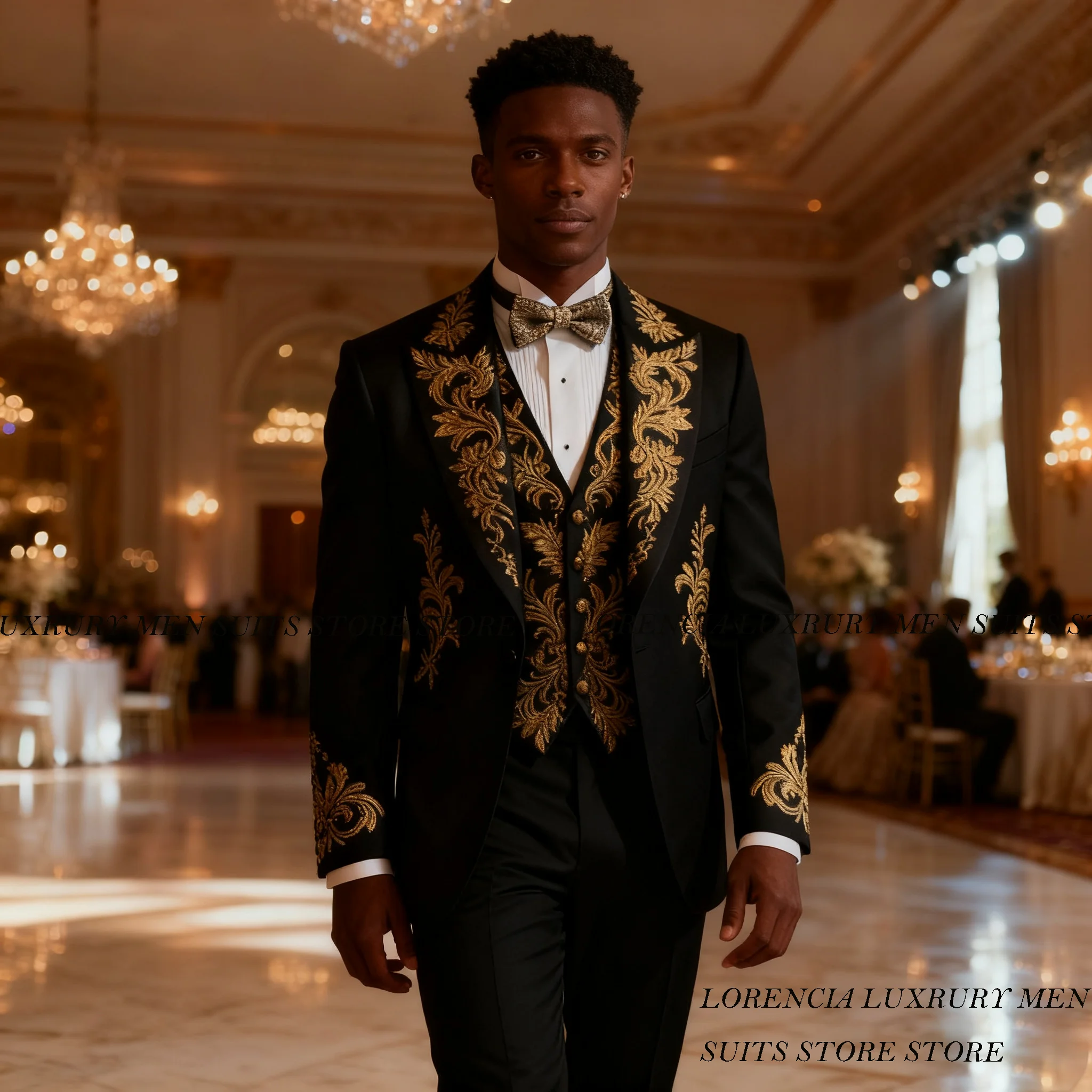 Customized Slim Fit Men Suits Formal Peaked Lapel hombre Embroidery Fishion 3 Pieces Sets Groom Male Blazers Wedding Tuxedos
Customized Slim Fit Men Suits Formal Peaked Lapel hombre Embroidery Fishion 3 Pieces Sets Groom Male Blazers Wedding Tuxedos