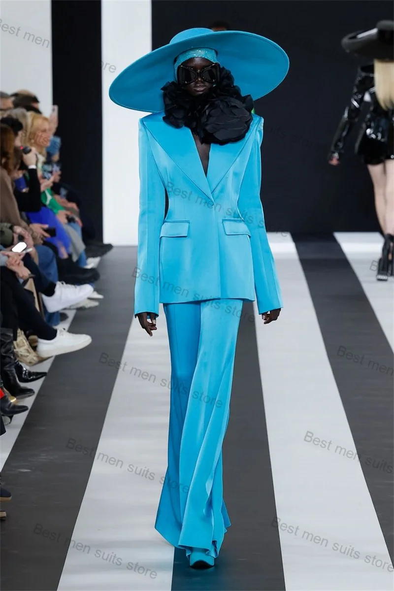 Blue Women Suit Set 2 Piece Blazer+Flare Pants Trousers Formal Office Jacket Full Sleeves Customized Wedding Tuxedos Coat
Blue Women Suit Set 2 Piece Blazer+Flare Pants Trousers Formal Office Jacket Full Sleeves Customized Wedding Tuxedos Coat