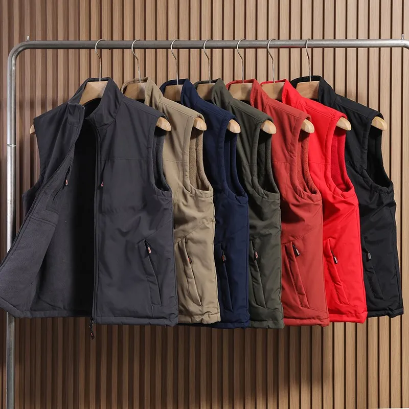 Double-Sided Wear Windproof Water-Resistant Men's Outdoor Composite Fleece Lined Warm Stand Collar Vest Jacket
Double-Sided Wear Windproof Water-Resistant Men's Outdoor Composite Fleece Lined Warm Stand Collar Vest Jacket