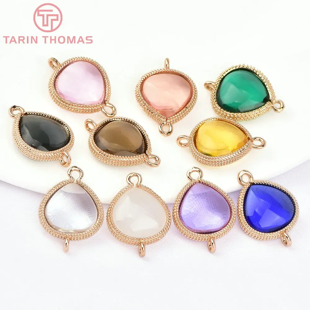 (6316) 10PCS 19x14MM 24K Gold Color Brass and Glass 2 Holes Drop Shape Connect Charms Pendants Jewelry Findings Accessories
(6316) 10PCS 19x14MM 24K Gold Color Brass and Glass 2 Holes Drop Shape Connect Charms Pendants Jewelry Findings Accessories