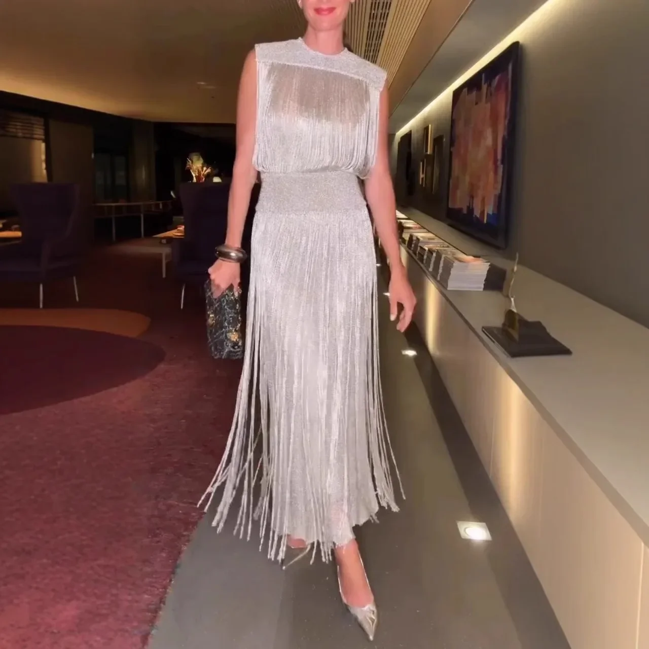 Elegant Tassel Dress Party Sleeveless Dress Two-piece Set 2025 Fashion Women's Clothing New Spring And Autumn High Street
Elegant Tassel Dress Party Sleeveless Dress Two-piece Set 2025 Fashion Women's Clothing New Spring And Autumn High Street