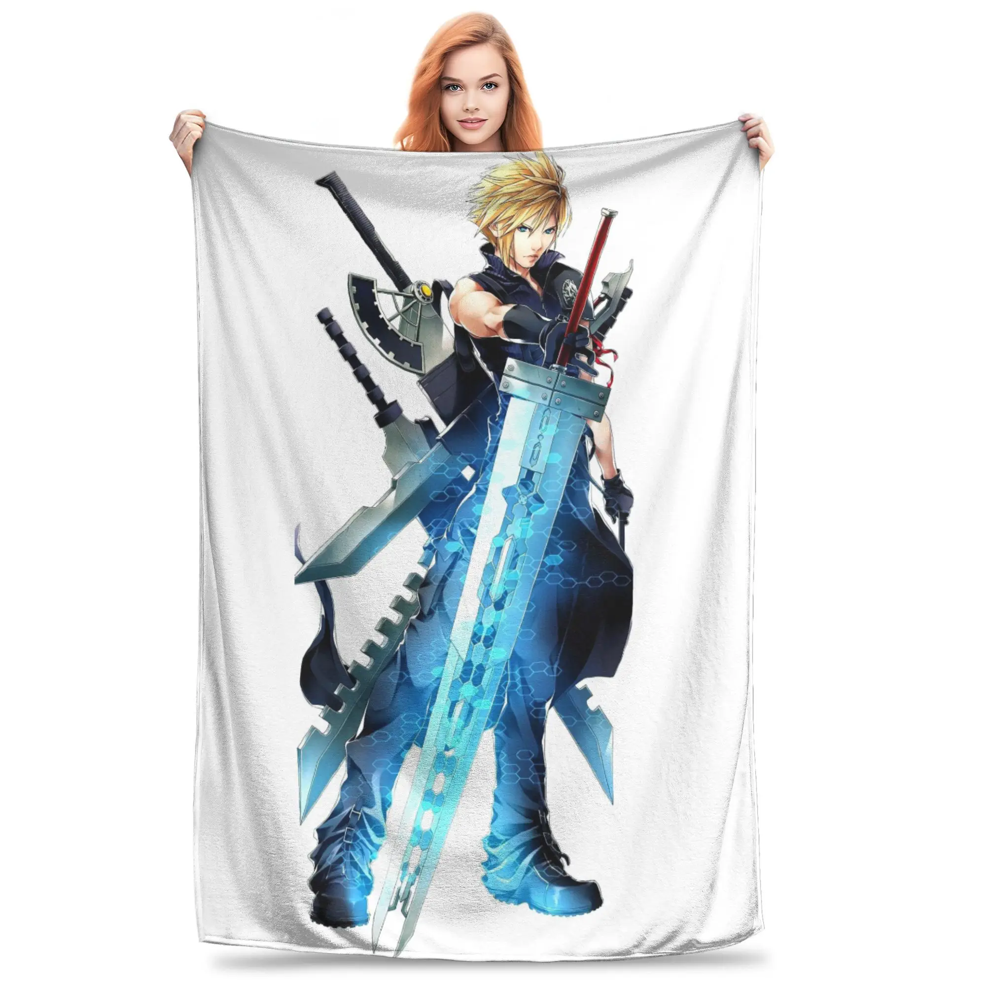 Flannel Throw Blanket Cloud Strife Final Fantasy 7 Games FF7 Warm Plush Blankets Soft Bedding for Living room Home Travel Sofa
Flannel Throw Blanket Cloud Strife Final Fantasy 7 Games FF7 Warm Plush Blankets Soft Bedding for Living room Home Travel Sofa
