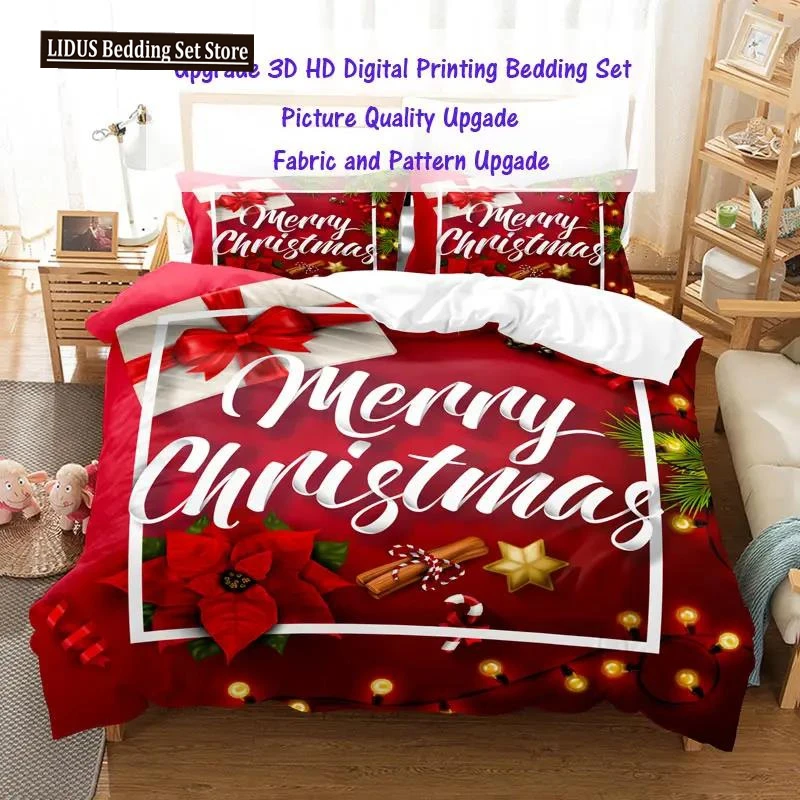 Christmas Bedding Set Polyester Duvet Cover Quilt Comforter Pillow Case 3D Red Double Full King Queen Twin Single 2/3PCS Bedroom
Christmas Bedding Set Polyester Duvet Cover Quilt Comforter Pillow Case 3D Red Double Full King Queen Twin Single 2/3PCS Bedroom