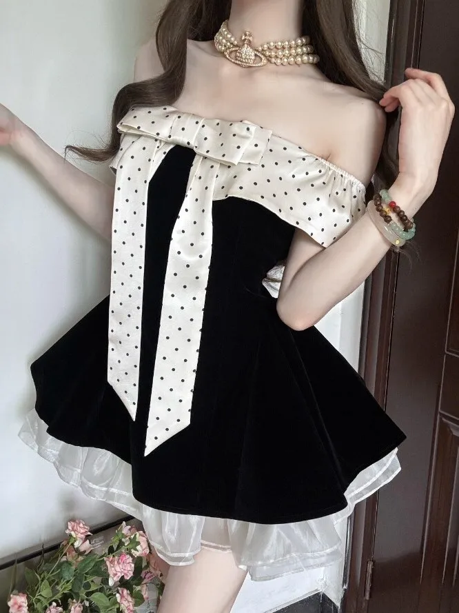 Korean Style Hepburn Unique Super Beautiful One Shoulder Waist Cinch Puffy Short Skirt Dress Summer 2026 Fashion Trend
Korean Style Hepburn Unique Super Beautiful One Shoulder Waist Cinch Puffy Short Skirt Dress Summer 2026 Fashion Trend