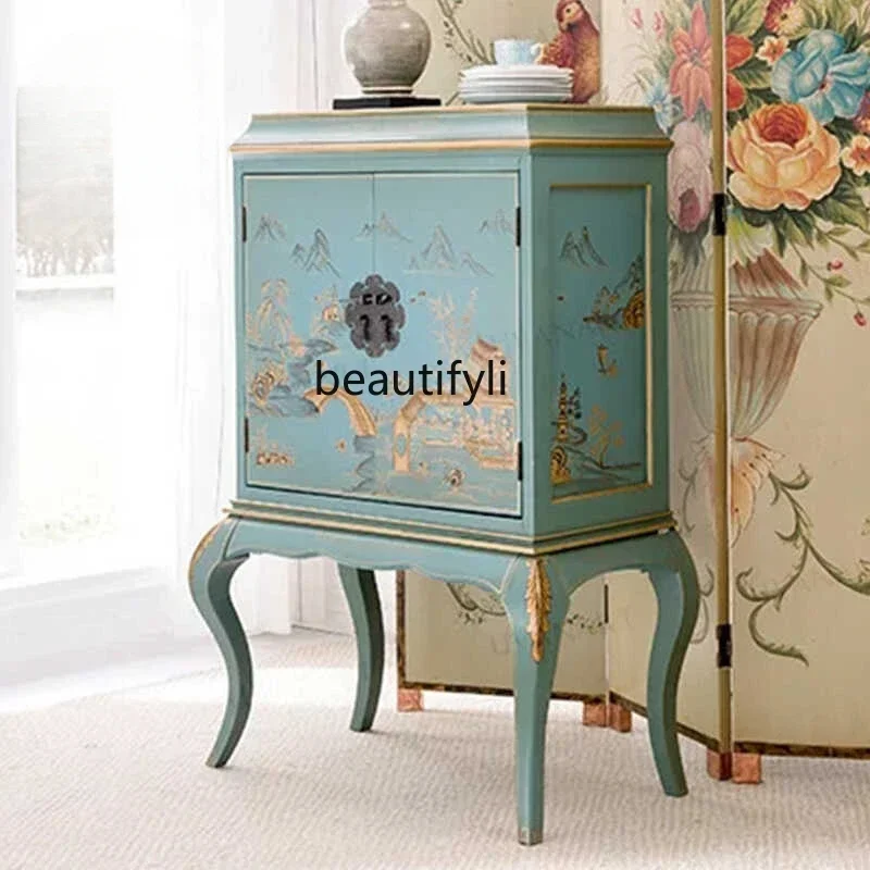xzNew Chinese-style solid wood painted porch cabinet, living room decoration, storage, dining side, model room furniture
xzNew Chinese-style solid wood painted porch cabinet, living room decoration, storage, dining side, model room furniture