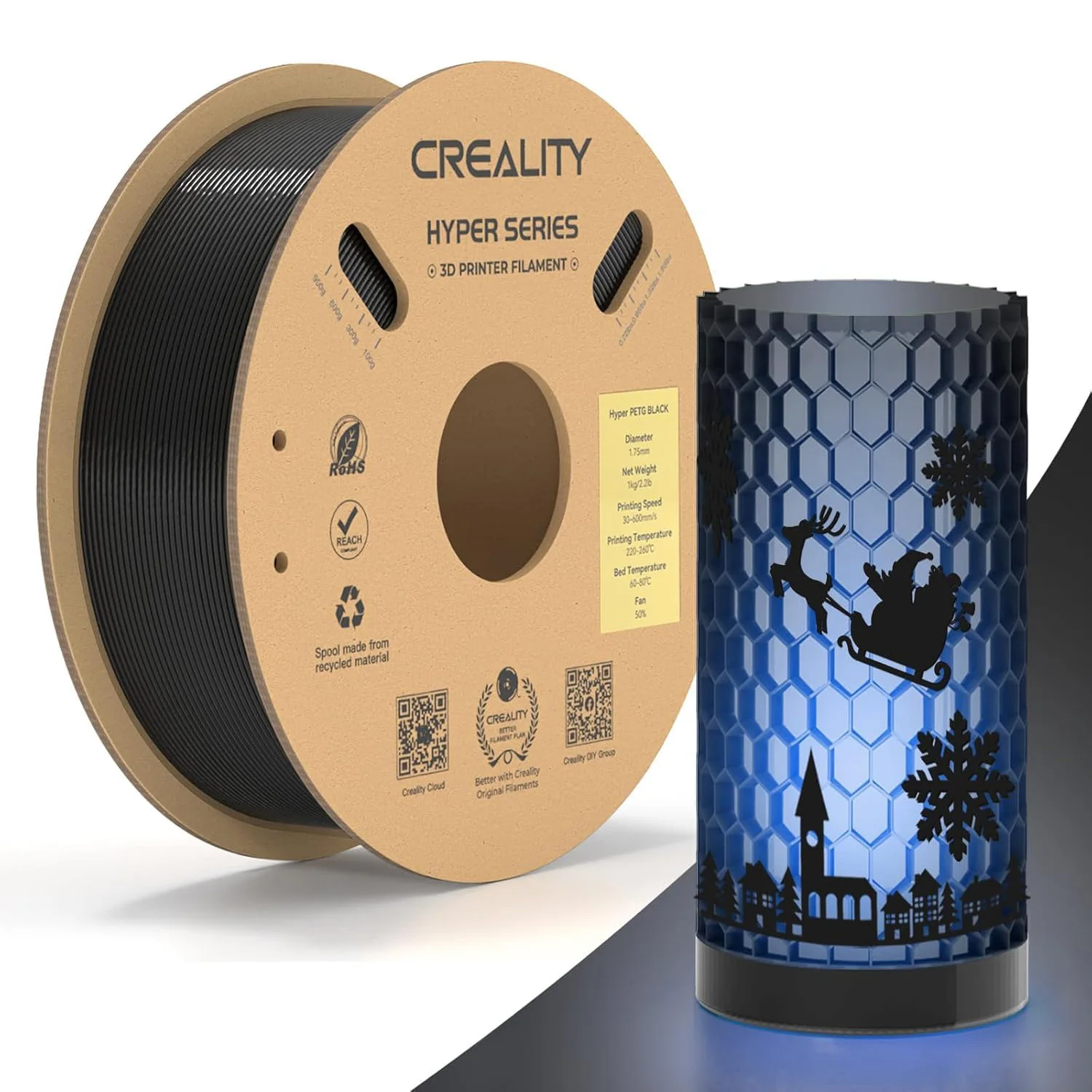 CREALITY Hyper PETG Filament 30–600mm/s High-Speed 3D Printer Filaments Low Stringing Printing Material Fit Most 3D Printers
CREALITY Hyper PETG Filament 30–600mm/s High-Speed 3D Printer Filaments Low Stringing Printing Material Fit Most 3D Printers