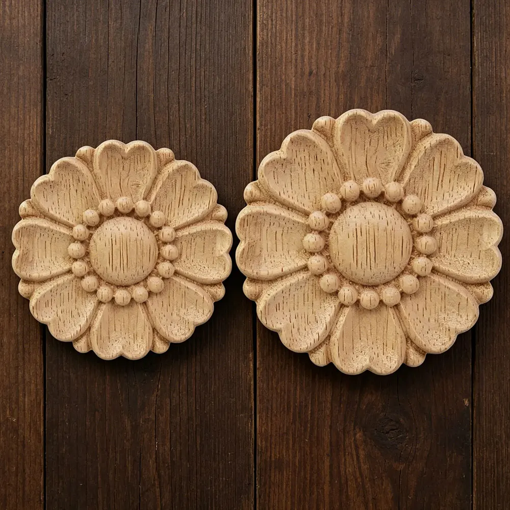 6PCS 8/10cm Wood Carving Round Decal Furniture Wooden Applique Onlay Home Door Decoration Accessories for Living Room
6PCS 8/10cm Wood Carving Round Decal Furniture Wooden Applique Onlay Home Door Decoration Accessories for Living Room