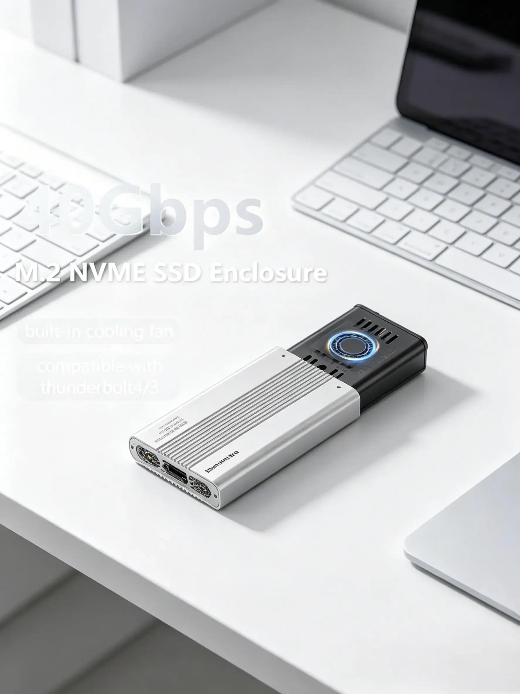 High‑Speed PCIe 4.0 M.2 NVMe External SSD Enclosure, USB4 40Gbps Transfer, Built‑in Active Cooling Fan, Thunderbolt 3/4
High‑Speed PCIe 4.0 M.2 NVMe External SSD Enclosure, USB4 40Gbps Transfer, Built‑in Active Cooling Fan, Thunderbolt 3/4