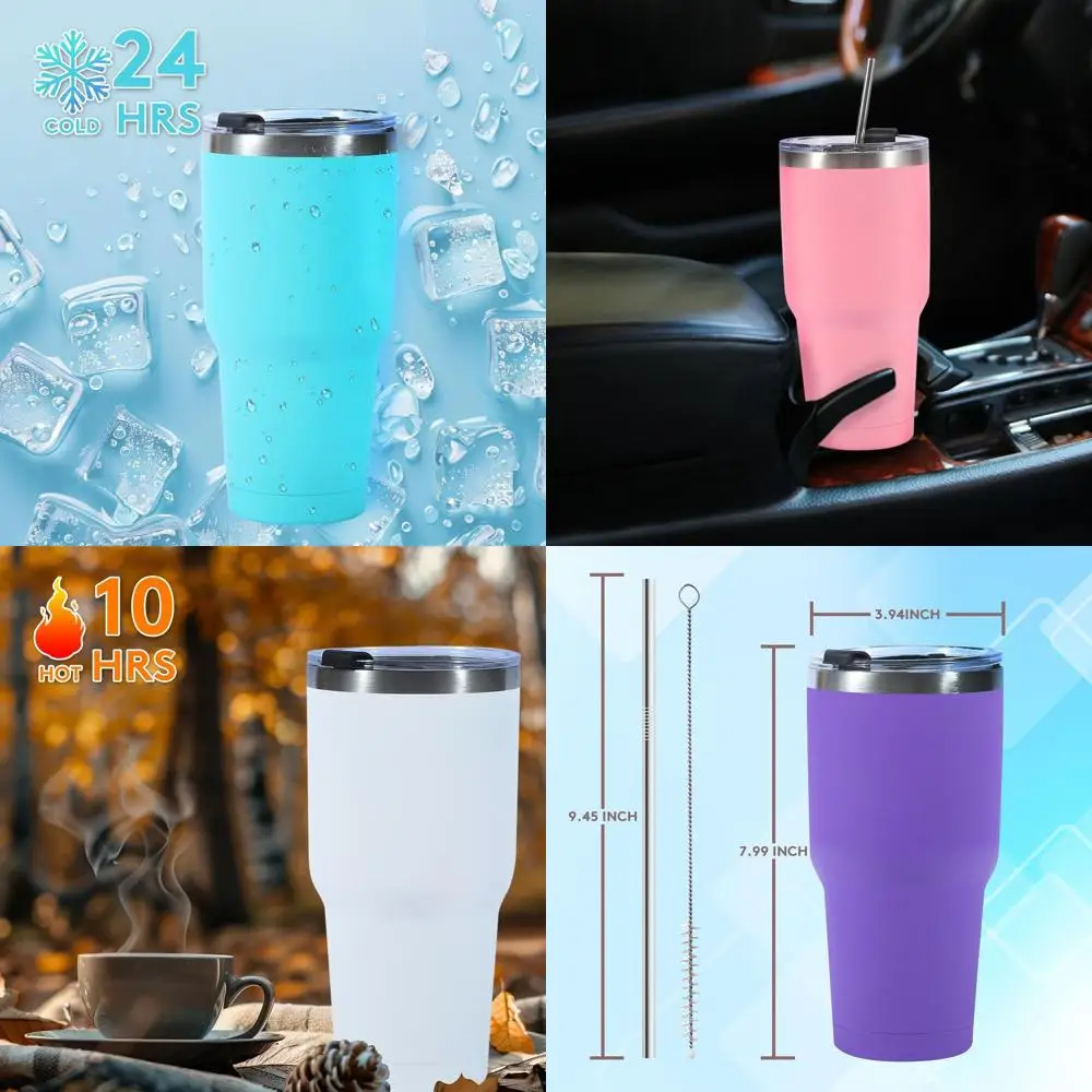 12-Pack Insulated Double-Wall Stainless Steel Travel Tumblers with Lids and Powder Coated Finish
12-Pack Insulated Double-Wall Stainless Steel Travel Tumblers with Lids and Powder Coated Finish