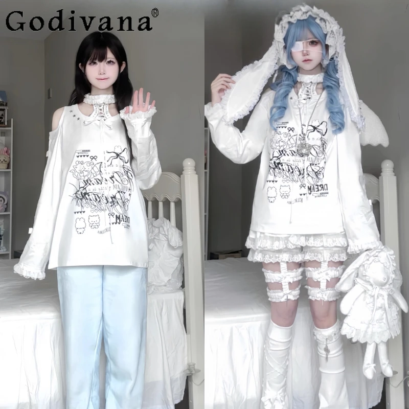 Japanese Subculture White Halter Long Sleeve Tops Autumn New 2025 Girls Sweet Cute Print Kawaii T-Shirts Pumpkin Shorts Hat Set
Japanese Subculture White Halter Long Sleeve Tops Autumn New 2025 Girls Sweet Cute Print Kawaii T-Shirts Pumpkin Shorts Hat Set