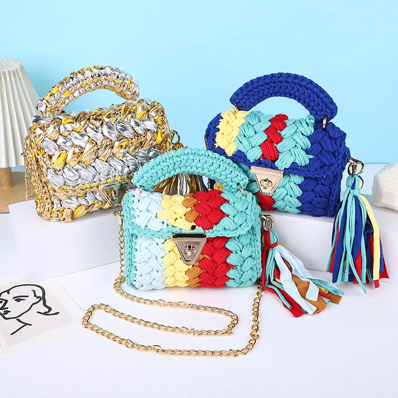 Spot Hyunya same hand-woven bag finished cloth thread wool crochet bag chain messenger women versatile
Spot Hyunya same hand-woven bag finished cloth thread wool crochet bag chain messenger women versatile