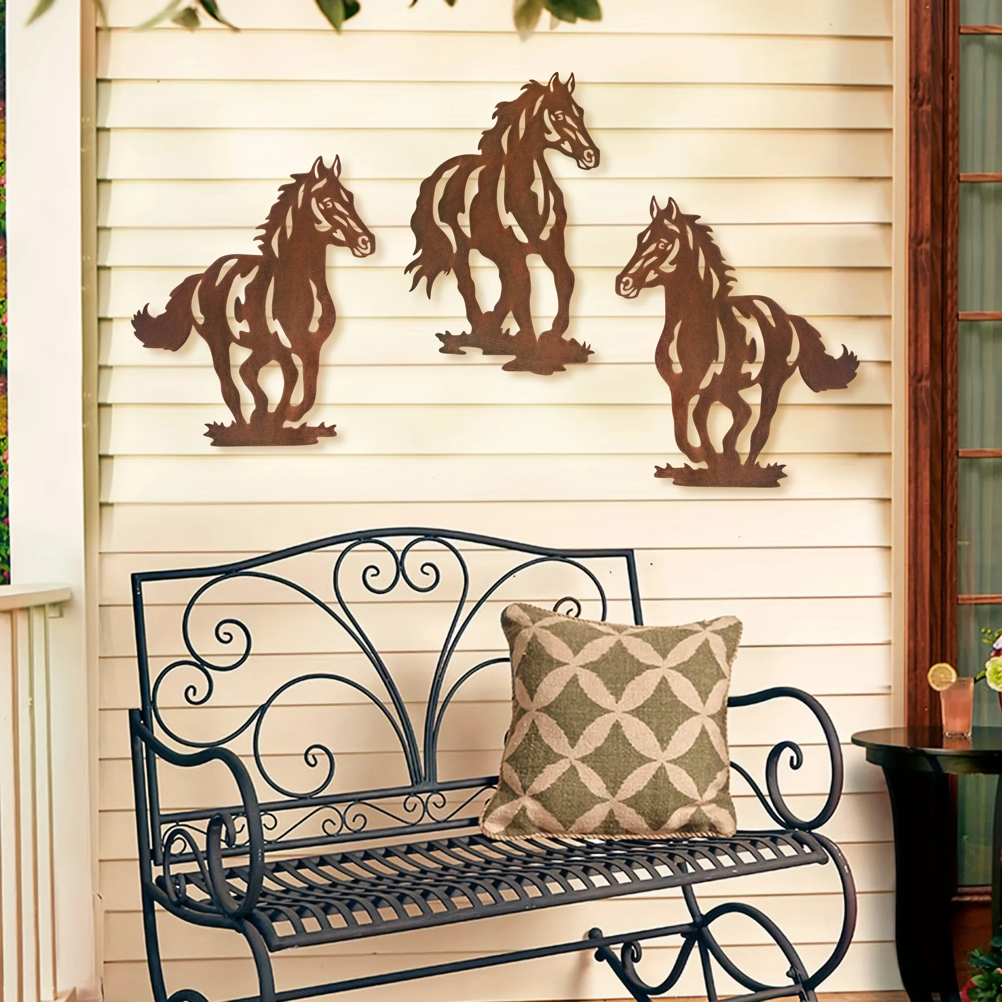 Set/3pcs, Metal Horse Wall Art Décor, Rustic Concise Western Horse Decoration Hanging For Living Room Bedroom Bathroom
Set/3pcs, Metal Horse Wall Art Décor, Rustic Concise Western Horse Decoration Hanging For Living Room Bedroom Bathroom